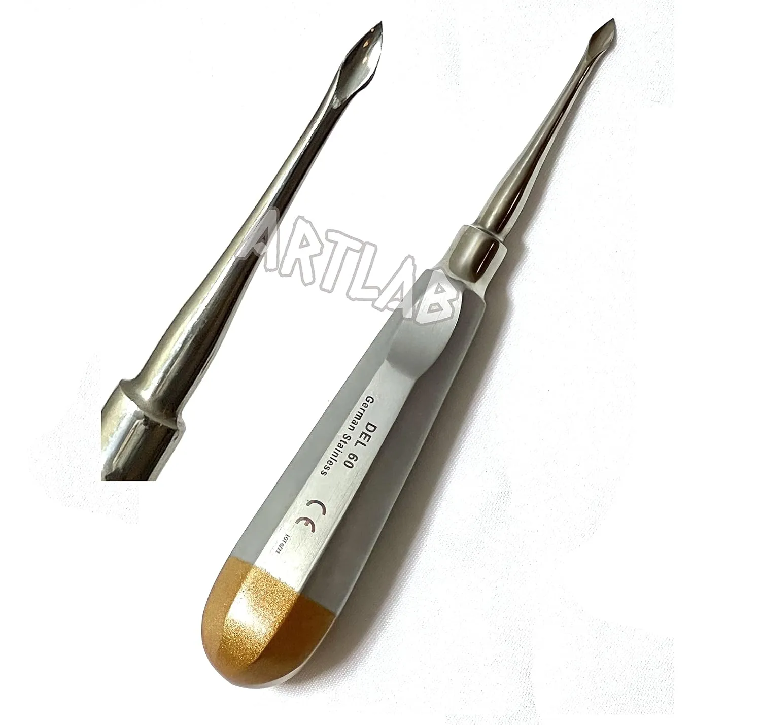 ArTLab-Premium Dental Spade Elevator Bernard Extraction Spade Elevator Set of 7 Each Dental Elevator Spade Elevator Tip Concave (Set of 4-#60L,#60R,#60,#63)
