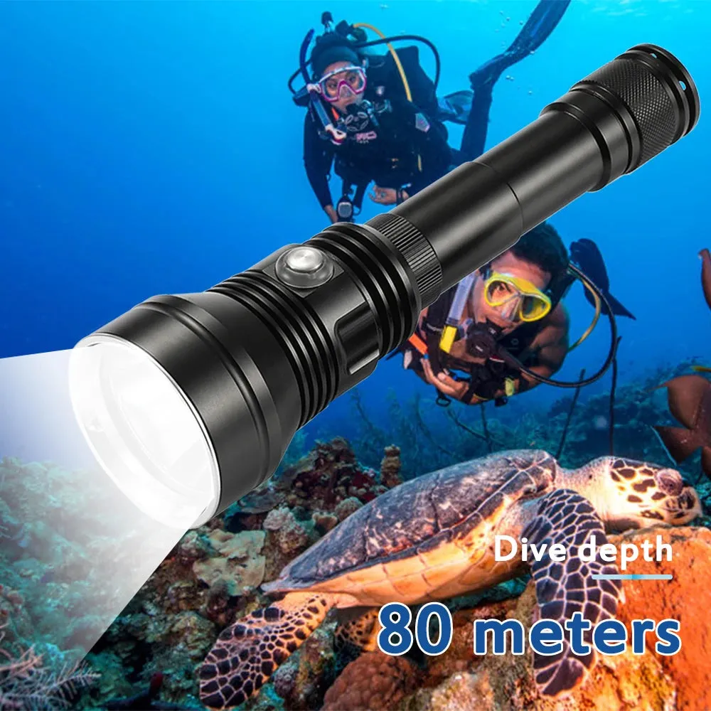 Asafee Diving Flashlight Dive Lamp Waterproof Scuba Torch Light Underwater Deep Lantern Canister Olight  Linterna  Nitecore
