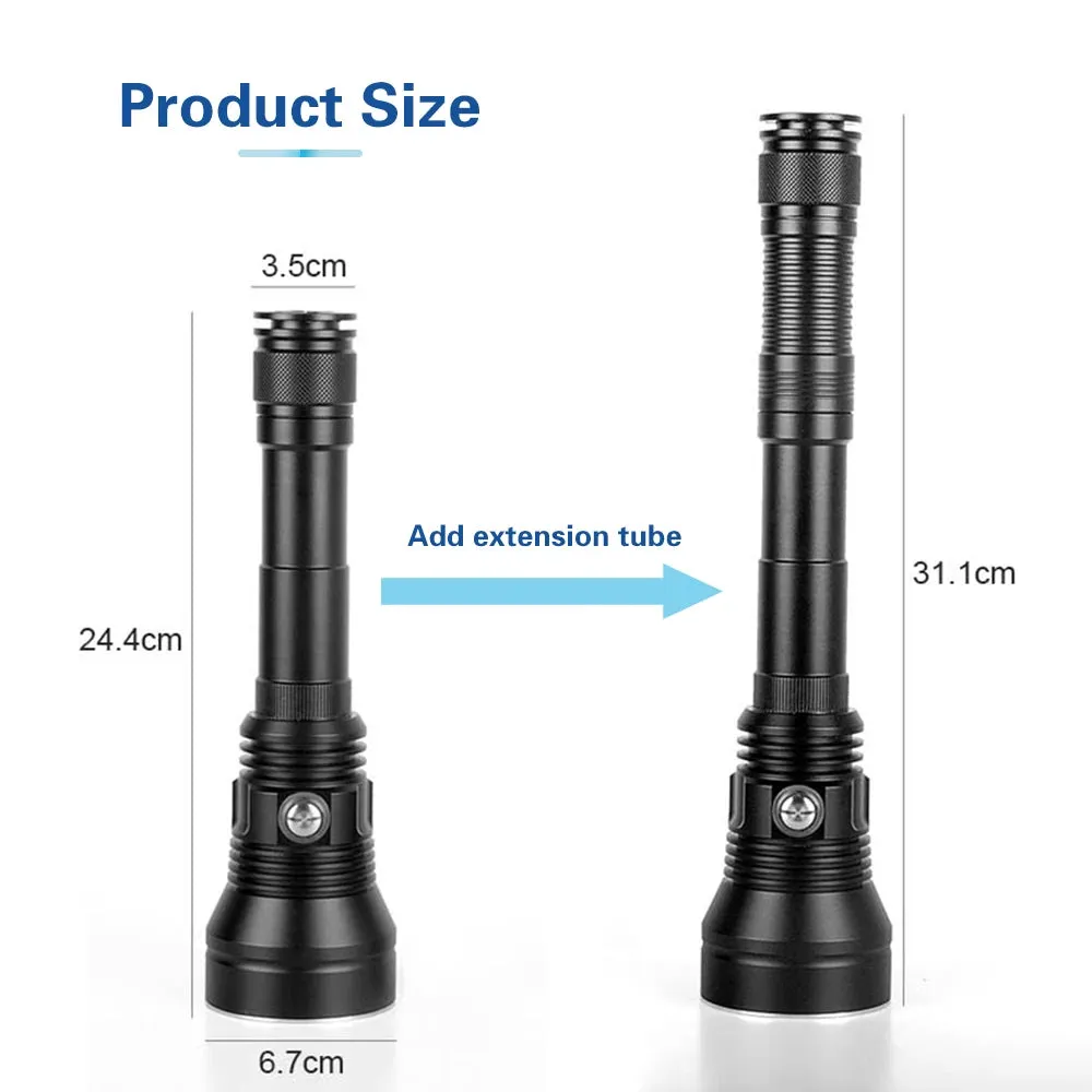 Asafee Diving Flashlight Dive Lamp Waterproof Scuba Torch Light Underwater Deep Lantern Canister Olight  Linterna  Nitecore