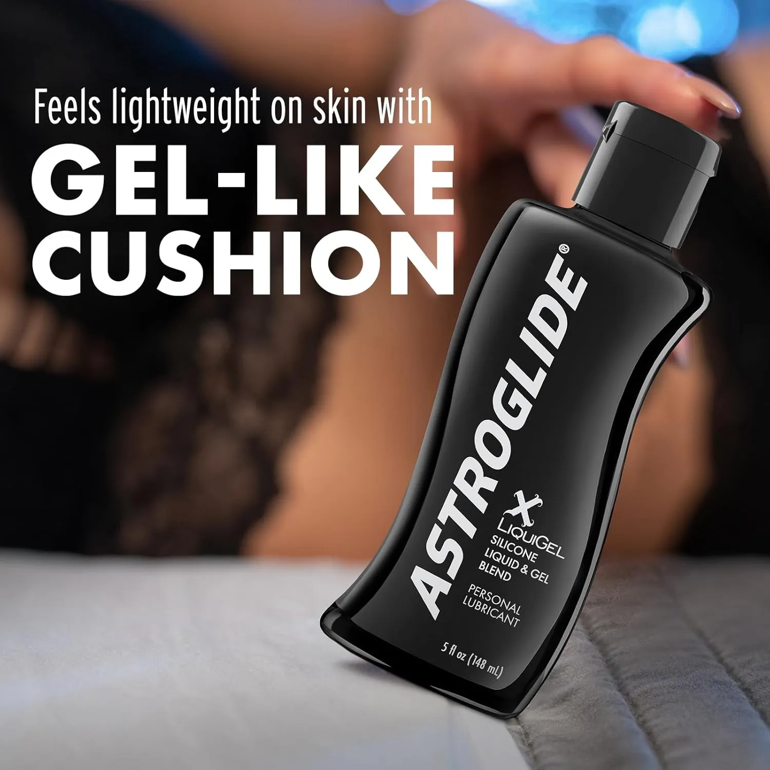 Astroglide Silicone Lube (5oz), X LiquiGel Hybrid Personal Lubricant for Vaginal and Anal Sex, Silky & Lightweight for Men, Women and Couples, Waterproof for Water Play