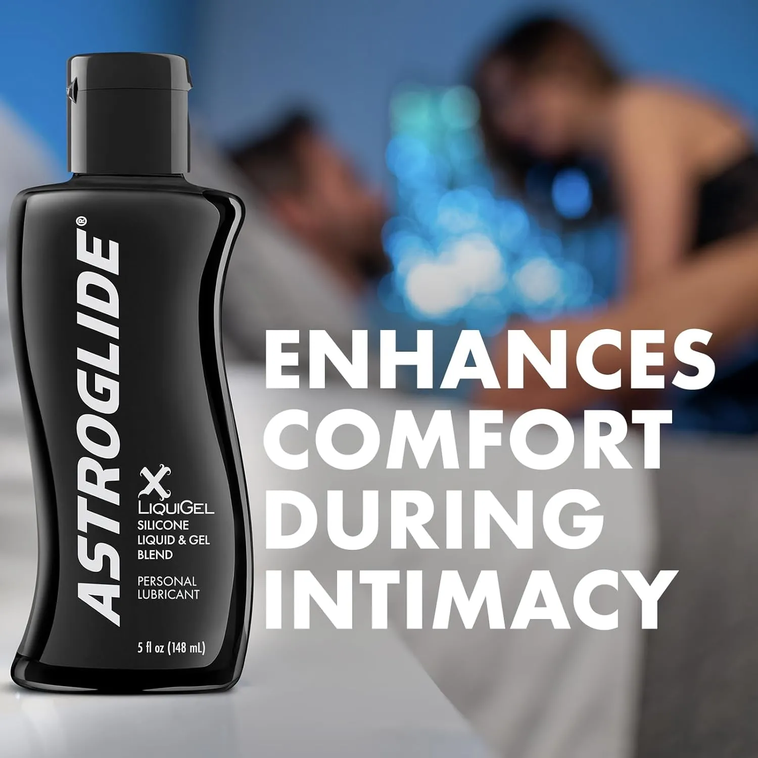 Astroglide Silicone Lube (5oz), X LiquiGel Hybrid Personal Lubricant for Vaginal and Anal Sex, Silky & Lightweight for Men, Women and Couples, Waterproof for Water Play