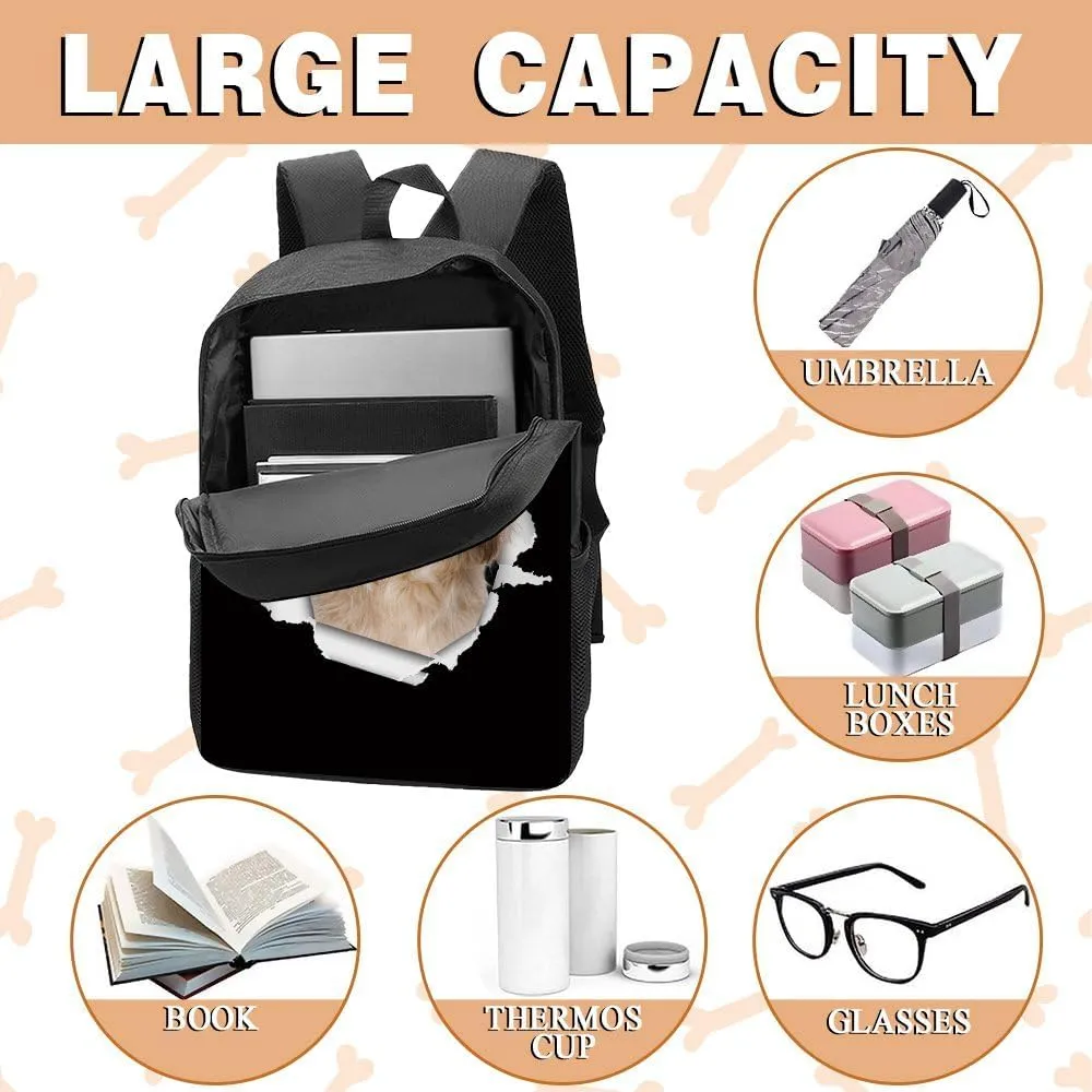 Australian Shepherd Backpack Daypack Lovely Dog Print Bookbag Laptop Bag For Work Travel Hiking 17 Inch Black Lightweight Style 1