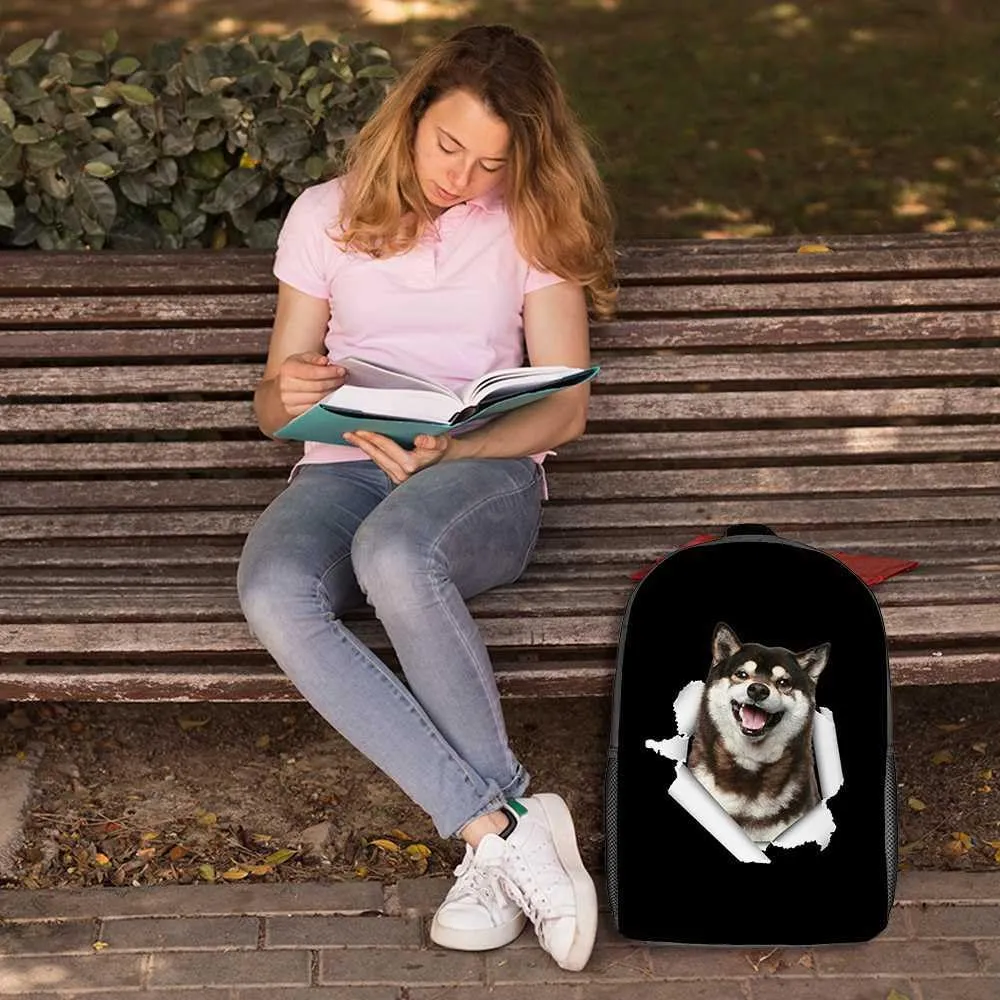 Australian Shepherd Backpack Daypack Lovely Dog Print Bookbag Laptop Bag For Work Travel Hiking 17 Inch Black Lightweight Style 1