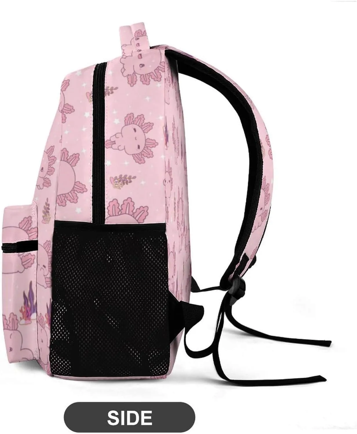Axolotl School Backpack for Kids Girls Boys, 16 Inch Cute Axolotls Themed Bookbag, Personality School Backpack for Students Children, Lightweight, Large Capacity
