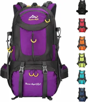 Backpack Hiking Camping Backpack Daypack 40L 50L 60L Water Resistant Lightweight Travel Backpack For Wemen Men (Purple, 40L)