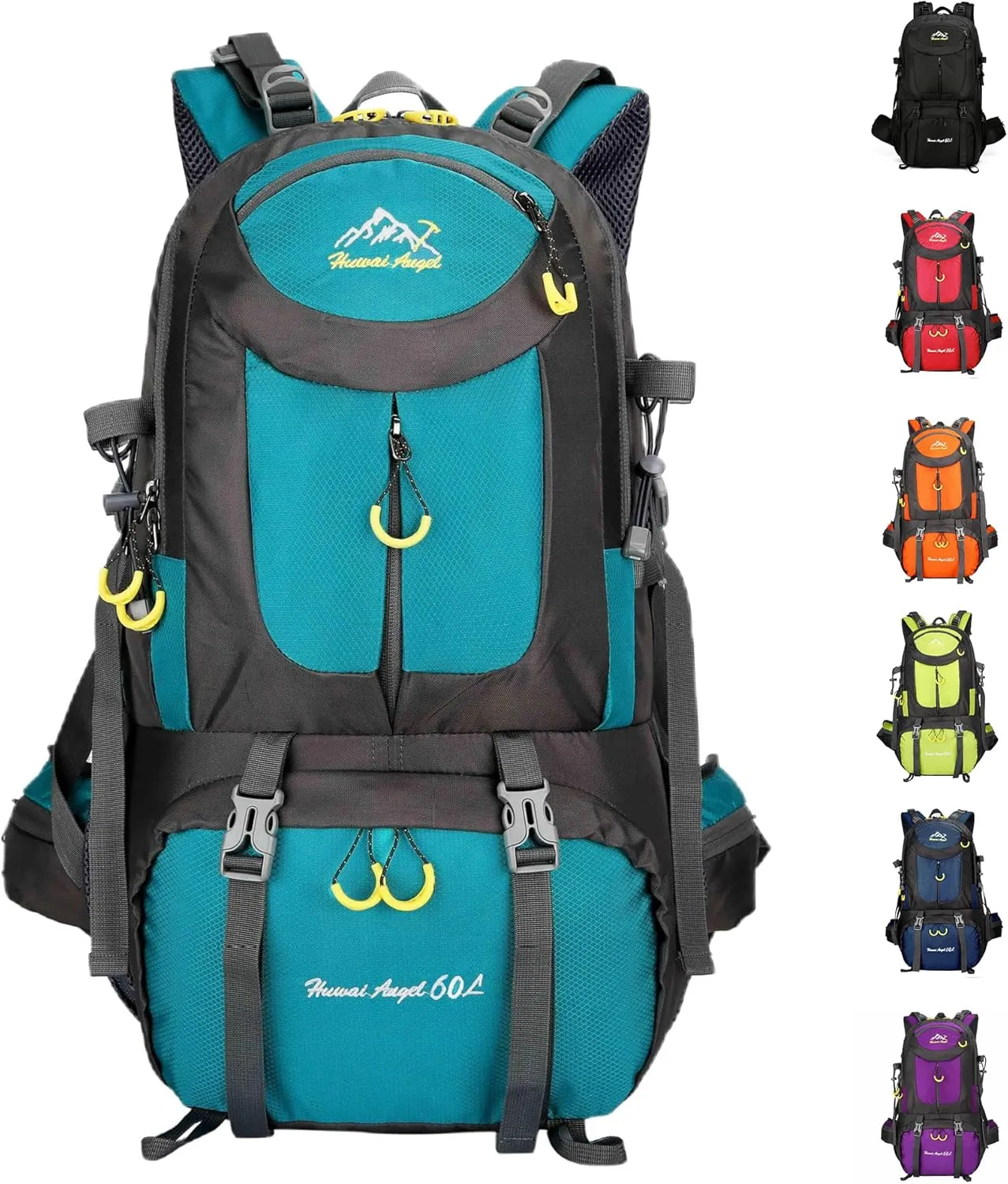 Backpack Hiking Camping Backpack Daypack 40L 50L 60L Water Resistant Lightweight Travel Backpack For Wemen Men (Teal, 40L)