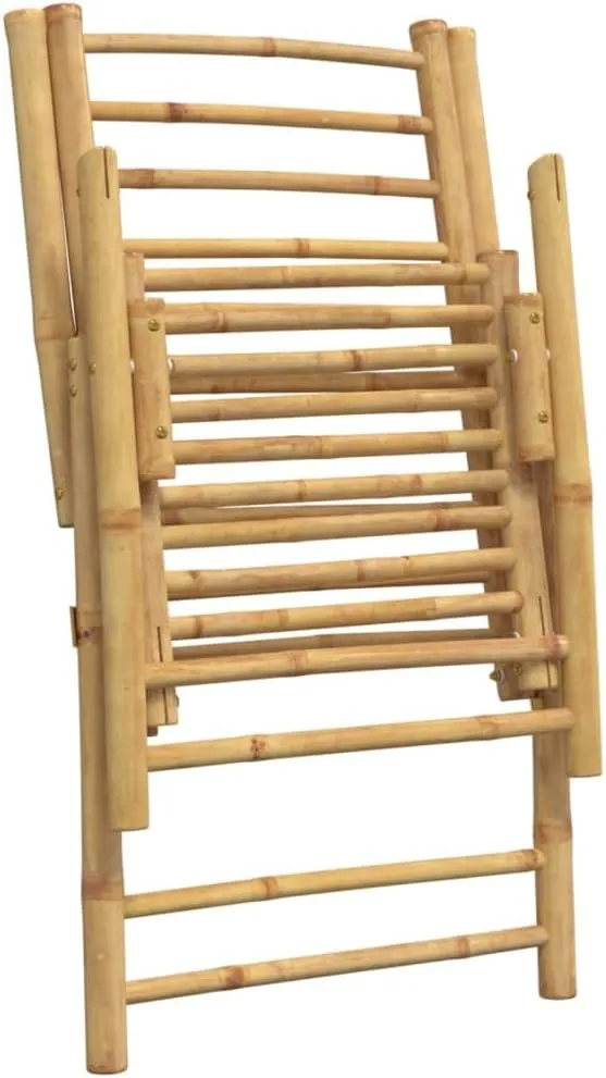 Backyard Chairs Beach Chair Outdoor Chairs Kitchen Chairs - 6 Piece Folding Patio Reclining Chairs with Dark Gray Cushions Bamboo for Beaches Outside Terrace Park