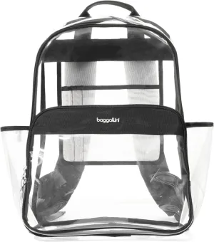 Baggallini Clear Backpack - Lightweight Large 11.5x 15.5x 6 Inch Clear Bag