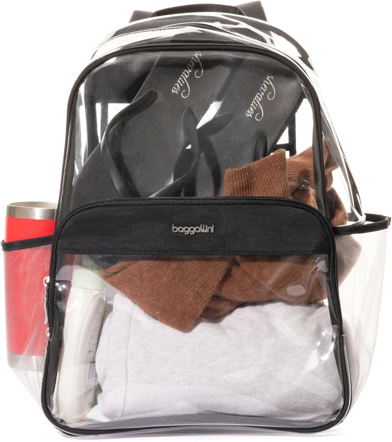 Baggallini Clear Backpack - Lightweight Large 11.5x 15.5x 6 Inch Clear Bag