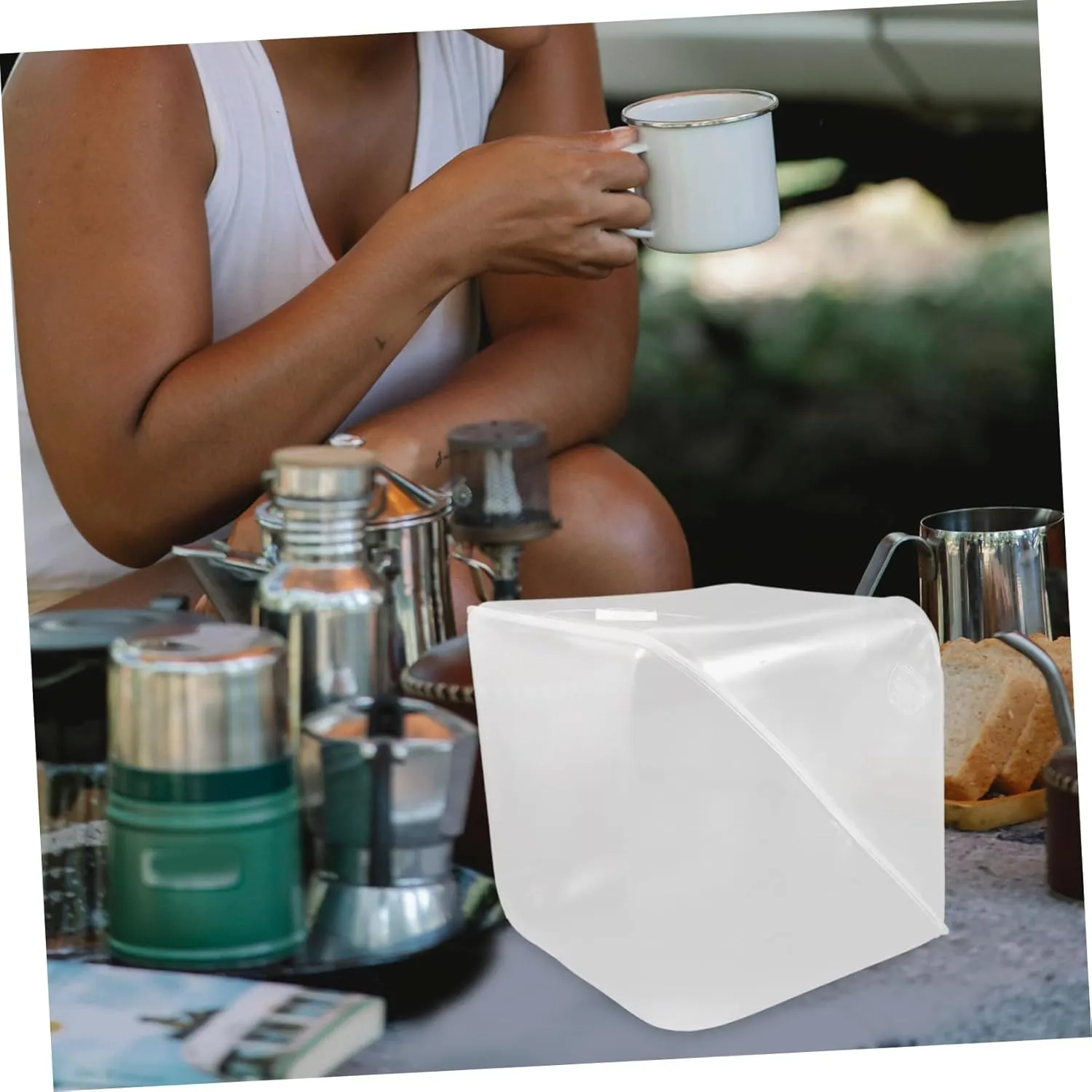 balacoo Folding Water Storage Tank Collapsible Camping Water Jug Faucet Outdoor