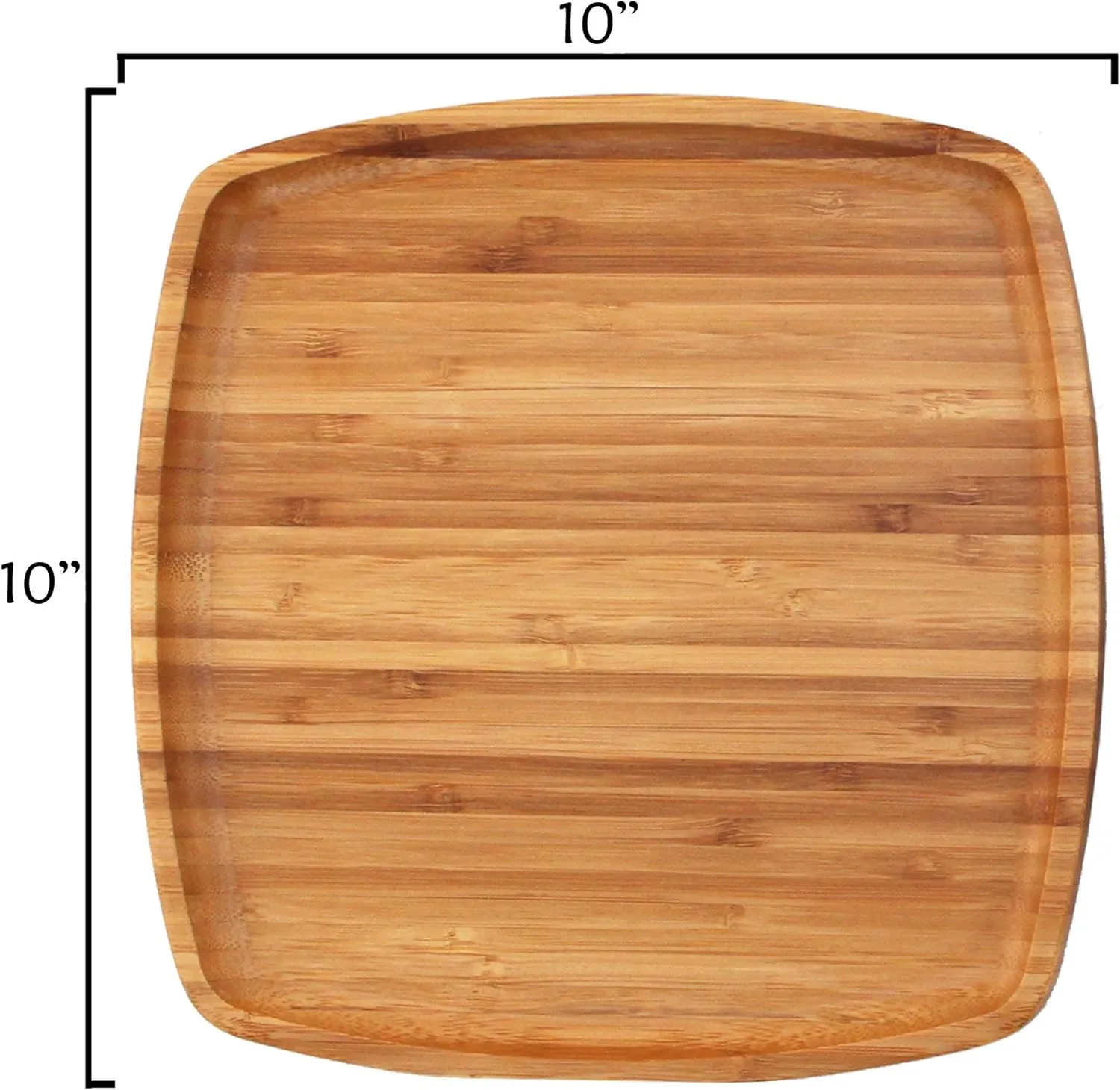 BambooMN Camping Mess Kit Lightweight Organic 10" x 10" Bamboo Plates, Forks, Knifes and Spoons for Camping, Hiking, or Backpacking - 10 Sets