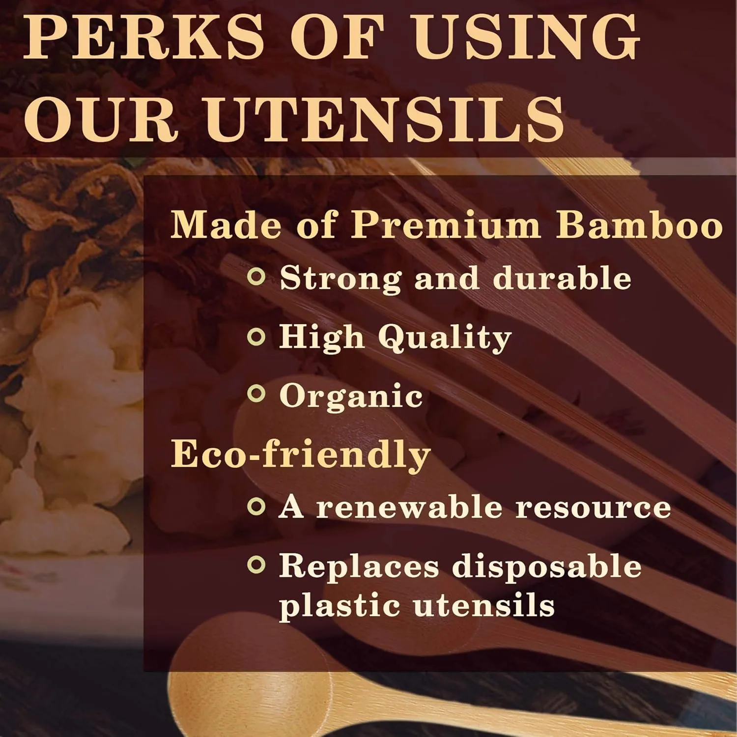 BambooMN Camping Mess Kit Lightweight Organic 10" x 10" Bamboo Plates, Forks, Knifes and Spoons for Camping, Hiking, or Backpacking - 10 Sets