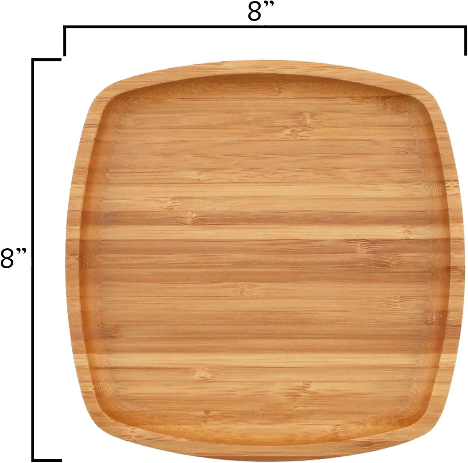 BambooMN Camping Mess Kit Lightweight Organic 8" x 8" Bamboo Plates, Forks, Knifes and Spoons for Camping, Hiking, or Backpacking - 2 Sets