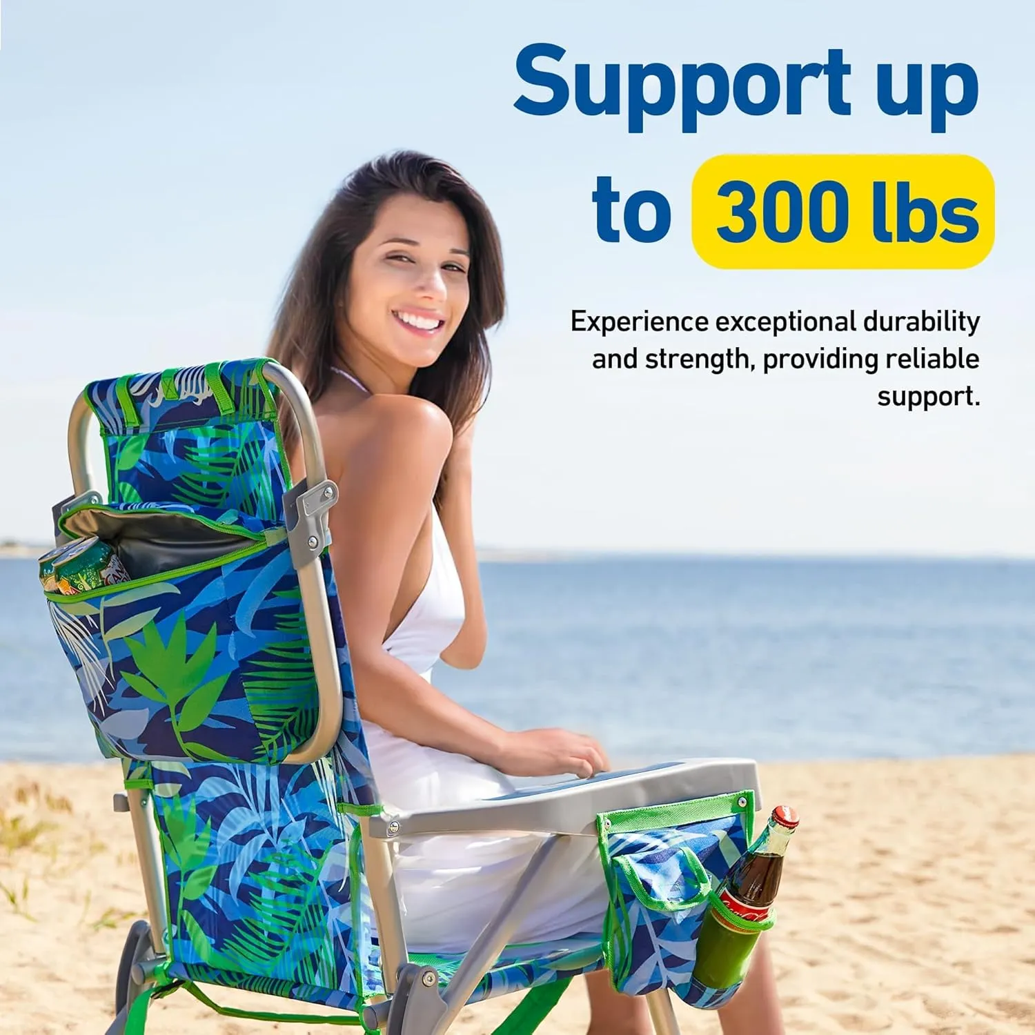Banana Boat Folding Beach Chair Lightweight Backpack Chairs for Adults 5-Position with Lay Flat Outdoor Heavy Duty Beach Chair (Turquoise/Aqua (2 Pack))