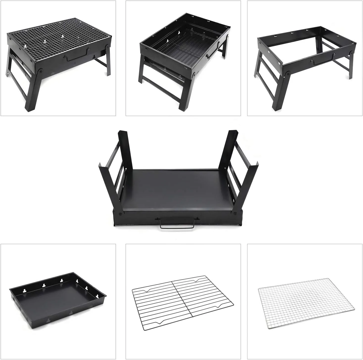 Barbecue Grill,Portable Charcoal Foldable Grill, Small Grills Outdoor Cooking for Travel, Camping Smoker BBQ Grill, Stainless Steel Table Top Grill Charcoal Backyard