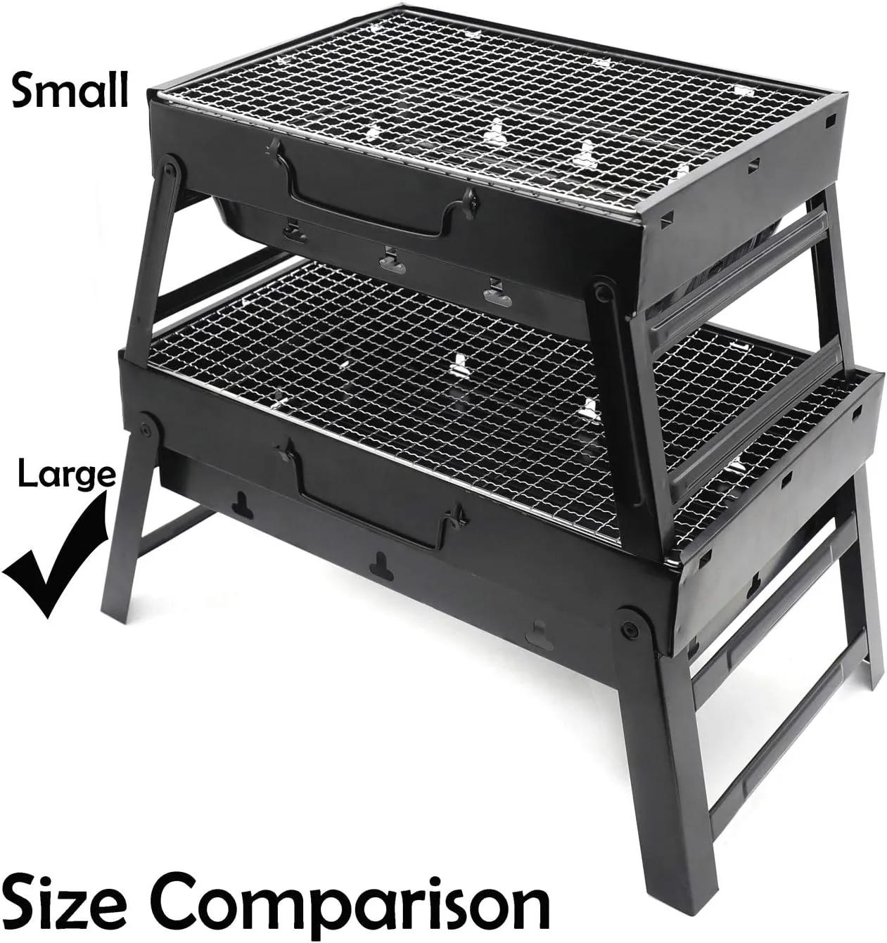 Barbecue Grill,Portable Charcoal Foldable Grill, Small Grills Outdoor Cooking for Travel, Camping Smoker BBQ Grill, Stainless Steel Table Top Grill Charcoal Backyard