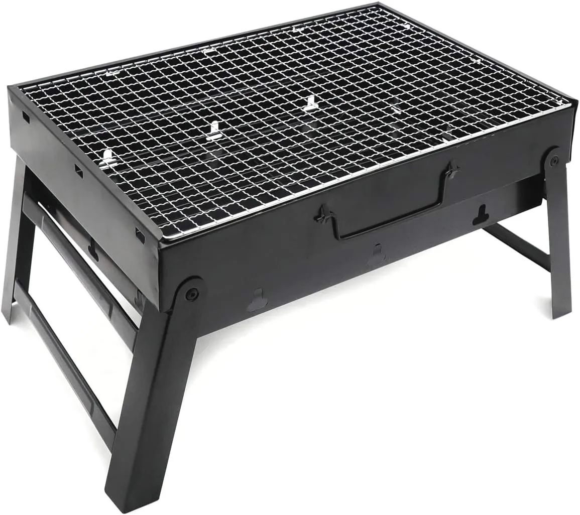 Barbecue Grill,Portable Charcoal Foldable Grill, Small Grills Outdoor Cooking for Travel, Camping Smoker BBQ Grill, Stainless Steel Table Top Grill Charcoal Backyard