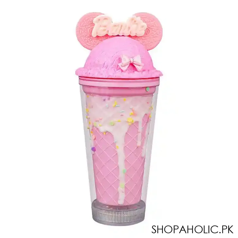Barbie Plastic Smile Tumbler Water Bottle With Straw, Light Pink, Bpa Free, Insulated Travel Mug, YS-WS572
