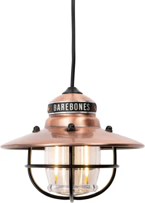 Barebones Edison Pendant Light – Copper, Vintage Rustic USB LED Hanging Light for Outdoor and Indoor Use – Adjustable Height String Lantern with Warm Edison Bulb Glow for Patio, Home, or Garden