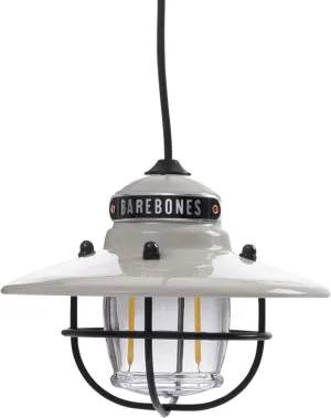 Barebones Edison Pendant Light – Vintage White, Vintage Rustic USB LED Hanging Light for Outdoor and Indoor Use – Adjustable Height String Lantern with Warm Edison Bulb Glow for Patio, Home, or Garden