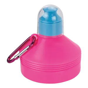 Barron 600ml Collapsible Water Bottle with Carabiner Clip - Pink