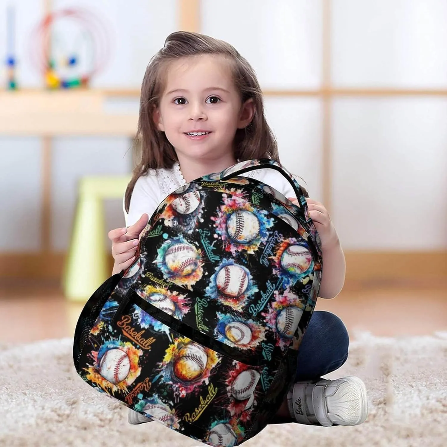 Baseball School Backpack for Kids Girls Boys, 16 Inch Cool Baseball Themed Bookbag, Personality School Backpack for Students Children, sustainable, Lightweight, Large Capacity