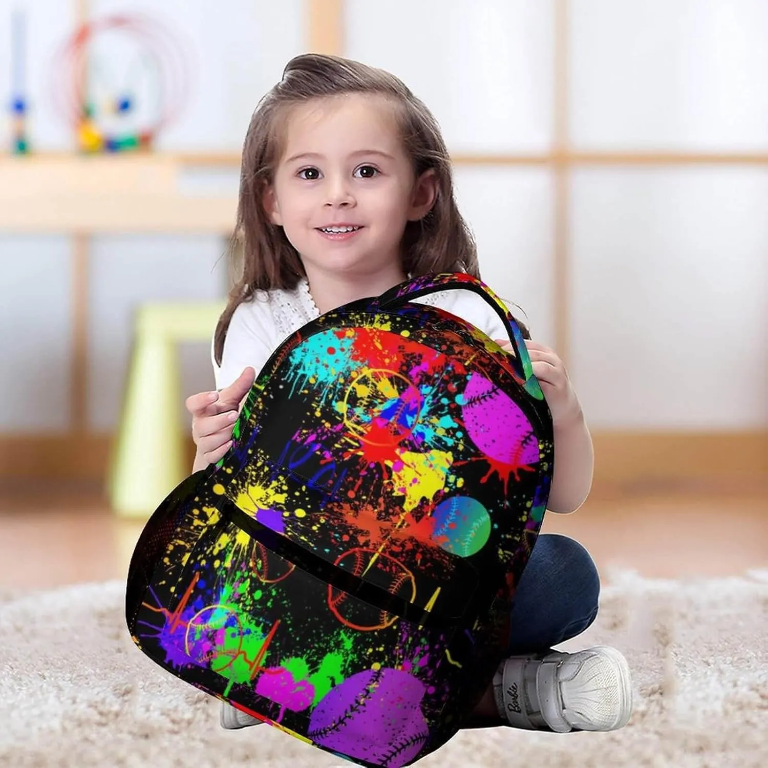 Baseball School Backpack for Kids Girls Boys, 16 Inch Cool Baseball Themed Bookbag, Personality School Backpack for Students Children, sustainable, Lightweight, Large Capacity