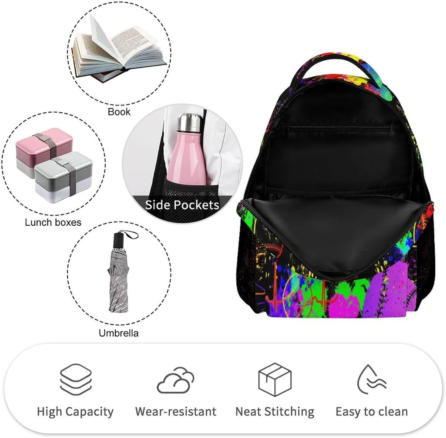 Baseball School Backpack for Kids Girls Boys, 16 Inch Cool Baseball Themed Bookbag, Personality School Backpack for Students Children, sustainable, Lightweight, Large Capacity