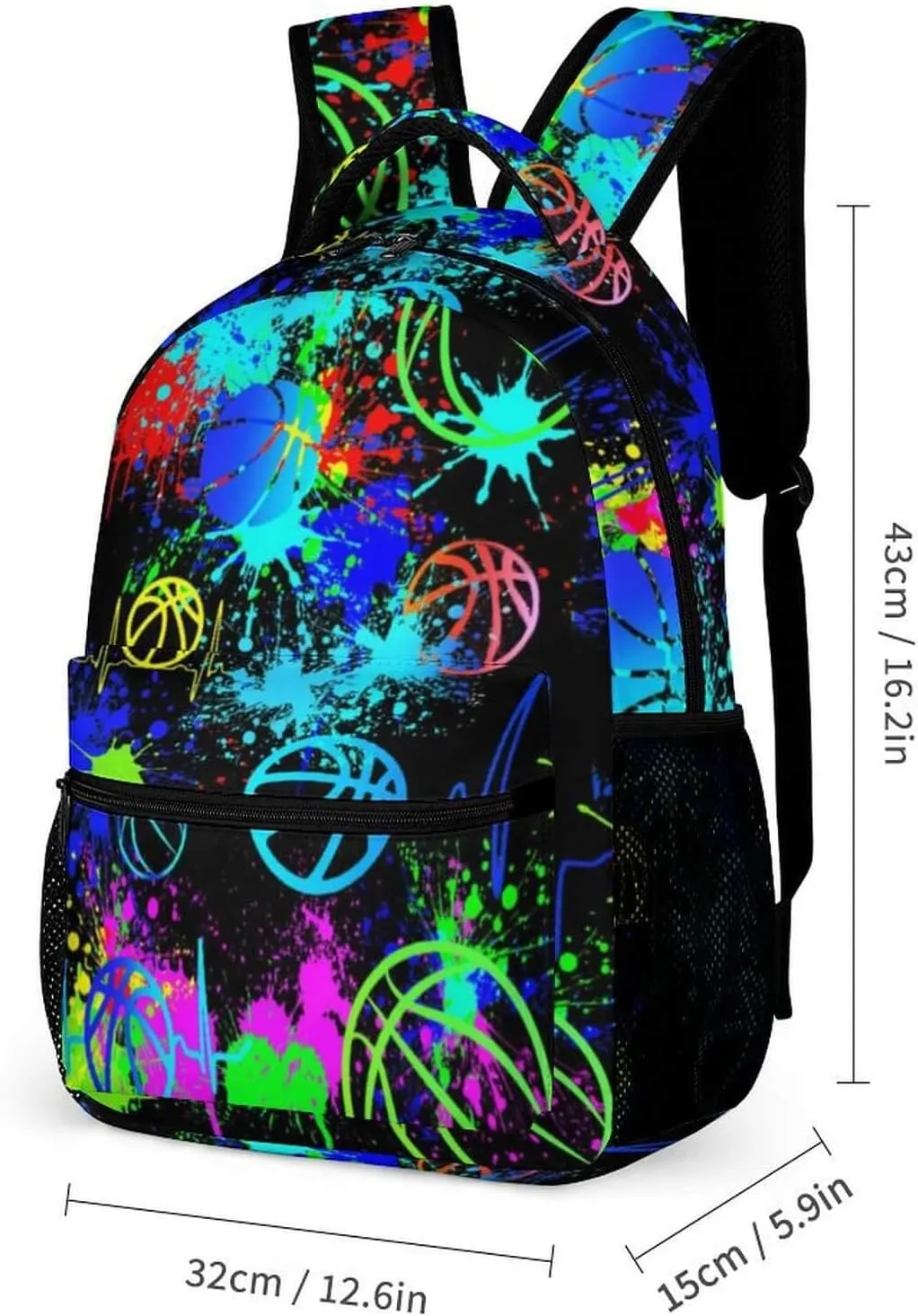 Basketball School Backpack for Kids Girls Boys, 16 Inch Cool Basketball Themed Bookbag, Personality School Backpack for Students Children, sustainable, Lightweight, Large Capacity