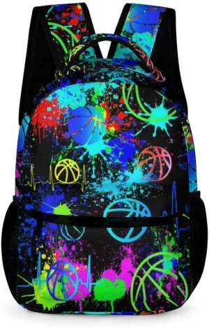 Basketball School Backpack for Kids Girls Boys, 16 Inch Cool Basketball Themed Bookbag, Personality School Backpack for Students Children, sustainable, Lightweight, Large Capacity