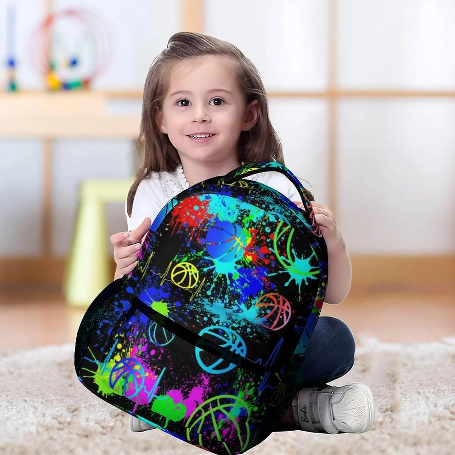 Basketball School Backpack for Kids Girls Boys, 16 Inch Cool Basketball Themed Bookbag, Personality School Backpack for Students Children, sustainable, Lightweight, Large Capacity