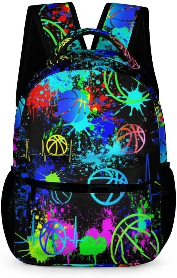 Basketball School Backpack for Kids Girls Boys, 16 Inch Cool Basketball Themed Bookbag, Personality School Backpack for Students Children, sustainable, Lightweight, Large Capacity