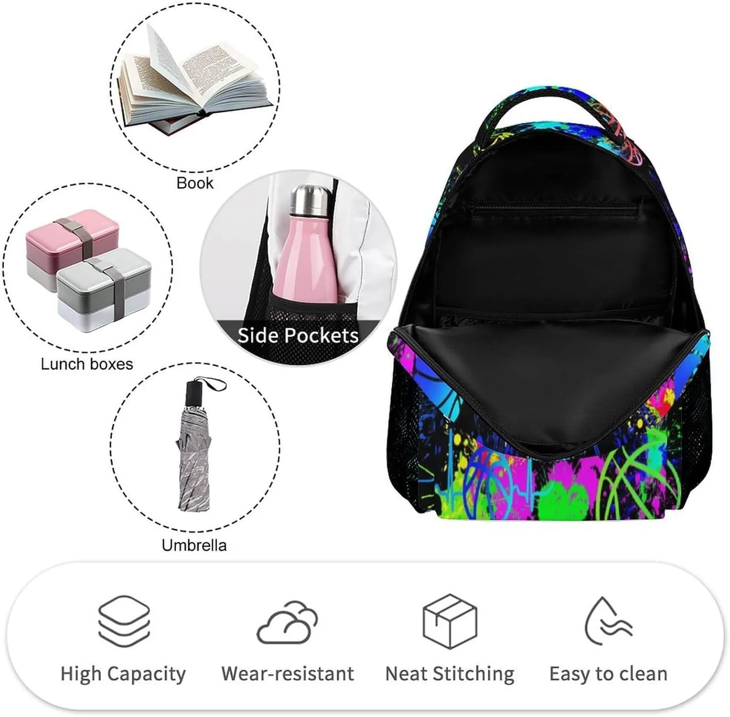 Basketball School Backpack for Kids Girls Boys, 16 Inch Cool Basketball Themed Bookbag, Personality School Backpack for Students Children, sustainable, Lightweight, Large Capacity