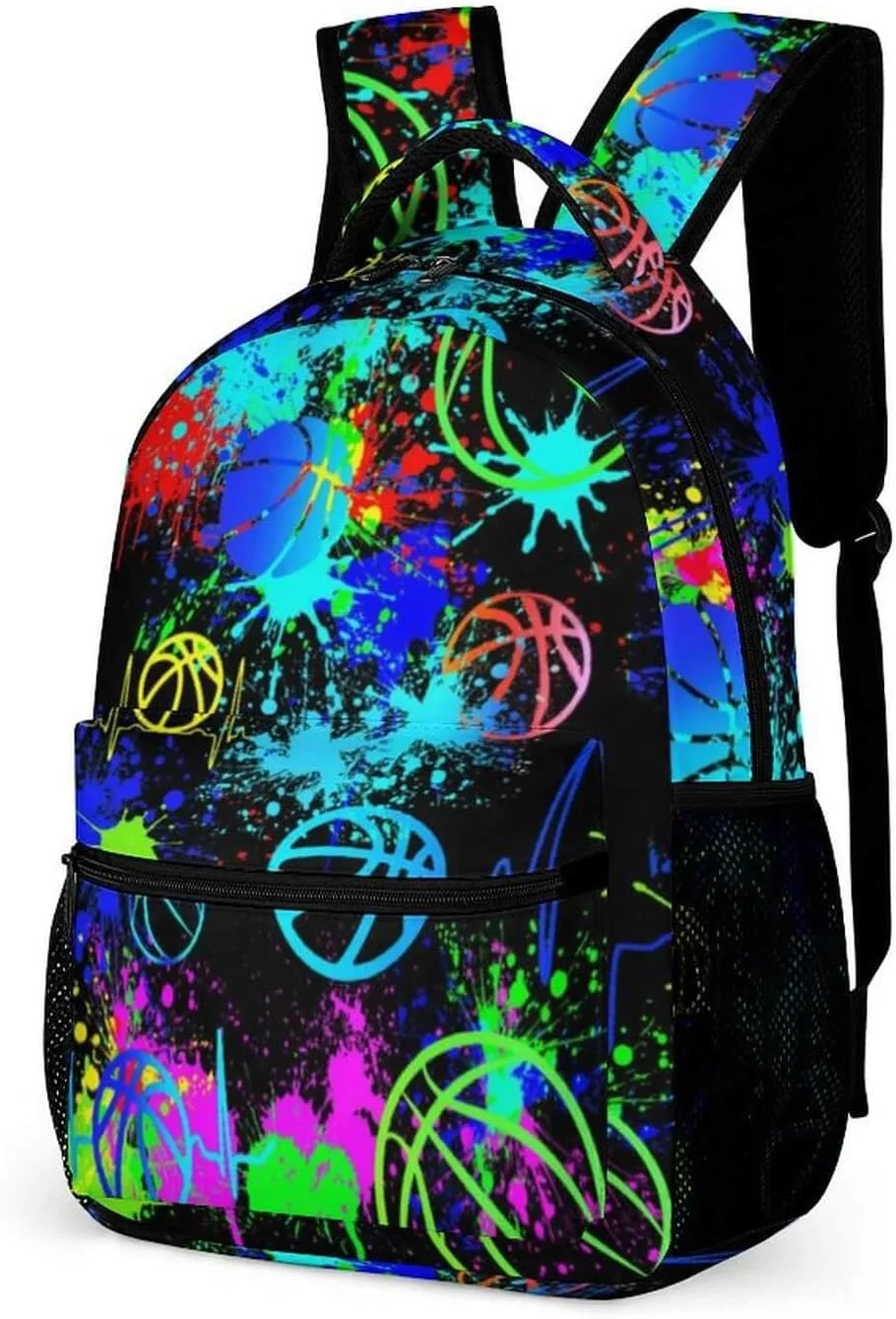 Basketball School Backpack for Kids Girls Boys, 16 Inch Cool Basketball Themed Bookbag, Personality School Backpack for Students Children, sustainable, Lightweight, Large Capacity