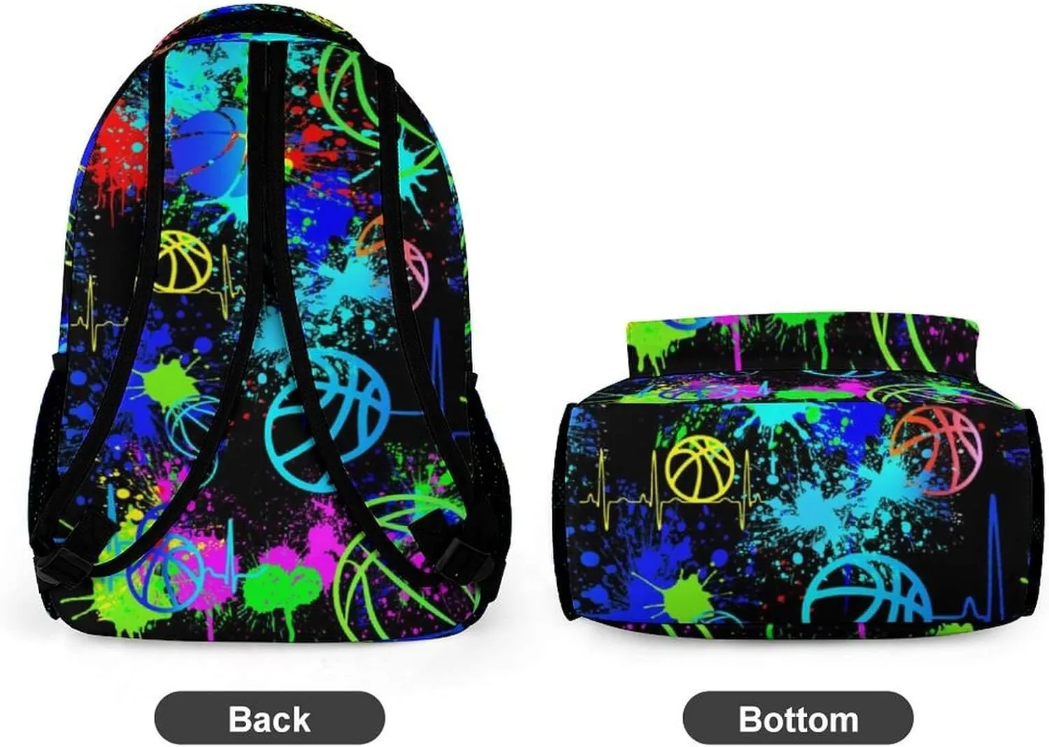 Basketball School Backpack for Kids Girls Boys, 16 Inch Cool Basketball Themed Bookbag, Personality School Backpack for Students Children, sustainable, Lightweight, Large Capacity