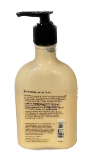 Bath & Body Works Lemon Pomegranate Cream Body Lotion w/Pump - Contains Shea Butter, Aloe, and Vitamin E - 8 fl oz