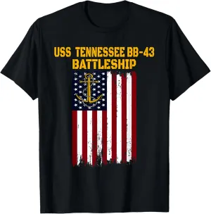 Battleship USS Tennessee BB-43 Warship Veterans Day Fathers T-Shirt
