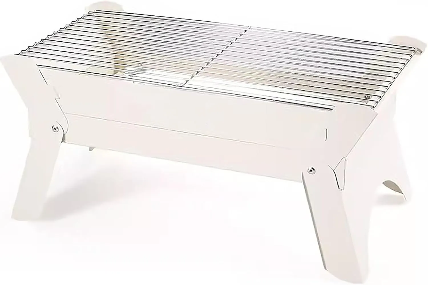 BBQ Grill, Charcoal Grill, Small Grill, Camping Grill, Folding Portable Lightweight, for Camping Picnics Garden Beach(Color:White)