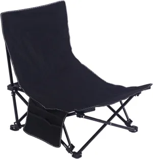 Beach Chair Reclining Camping Chair Low Profile Beach Chair Reclining Beach Chair Lightweight Beach Chair Support Beach Chair Low Beach Chair for Patio Outdoor (Black)