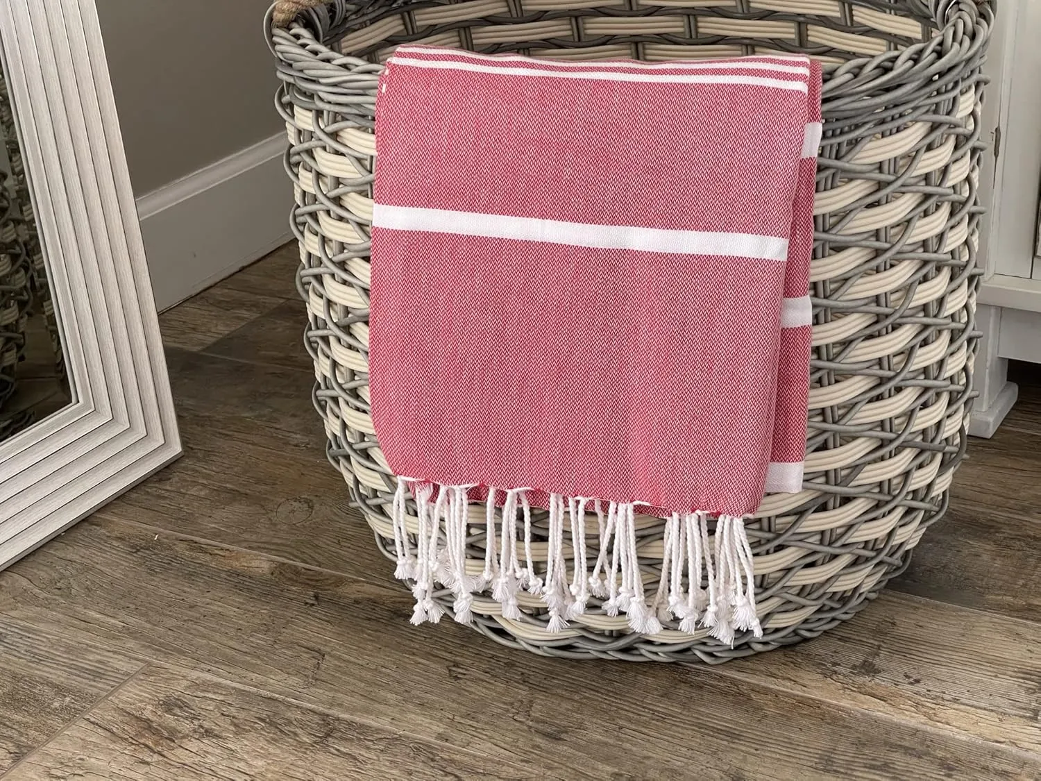 Beach Towel 100% Cotton Turkish Beach Towel Adult 38x70 Inch Pre-washed Absorbent Extra Large|Sand Free Quick Dry BathTowels|Lightweight Blanket|Travel Cruise Camping Spa Gym Towel|Directoire Blue