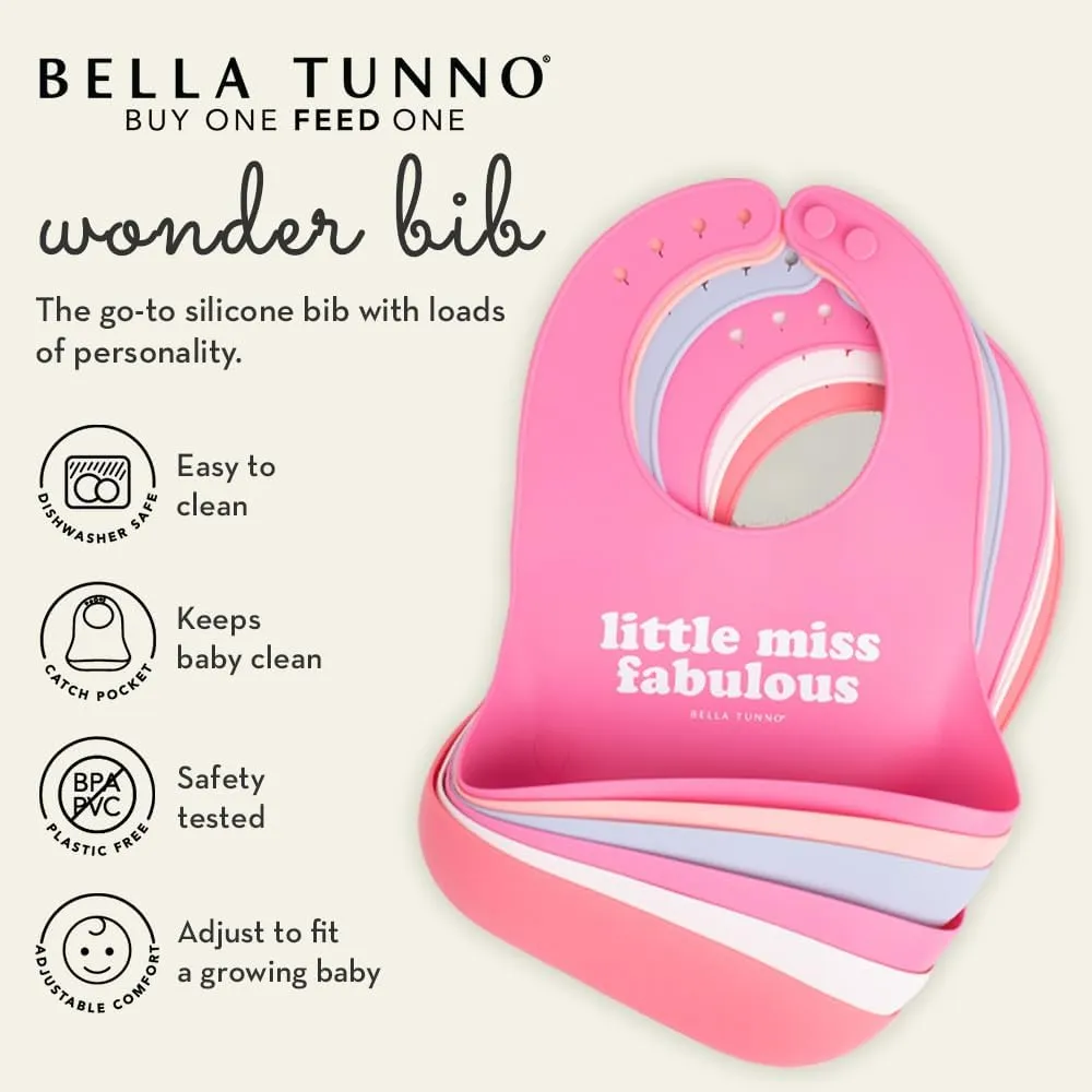 Bella Tunno Wonder Bib – Waterproof Silicone Bibs for Boys & Girls, Non-toxic & BPA Free Silicone Baby Bibs & Toddler Bibs
