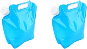 BESPORTBLE 2pcs Food-Grade Plastic 5l Folding Water Carrier Collapsible Water Storage Bag for Camping Hiking