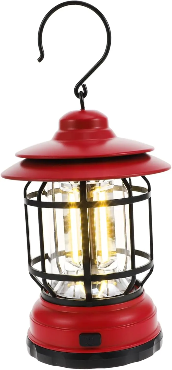 BESPORTBLE Retro Lantern Camping Led Camping Light Red No Battery Multipurpose Tent Lamp for Outdoor Adventure