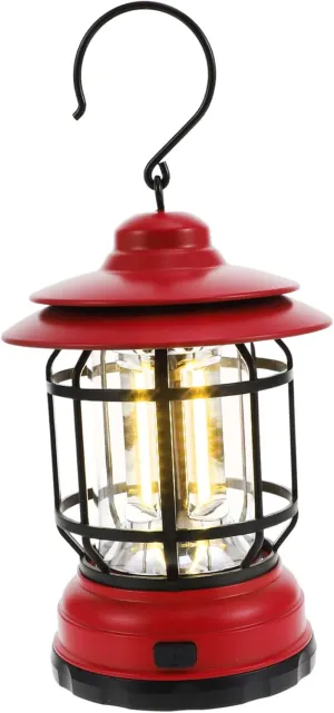 BESPORTBLE Retro Lantern Camping Led Camping Light Red No Battery Multipurpose Tent Lamp for Outdoor Adventure