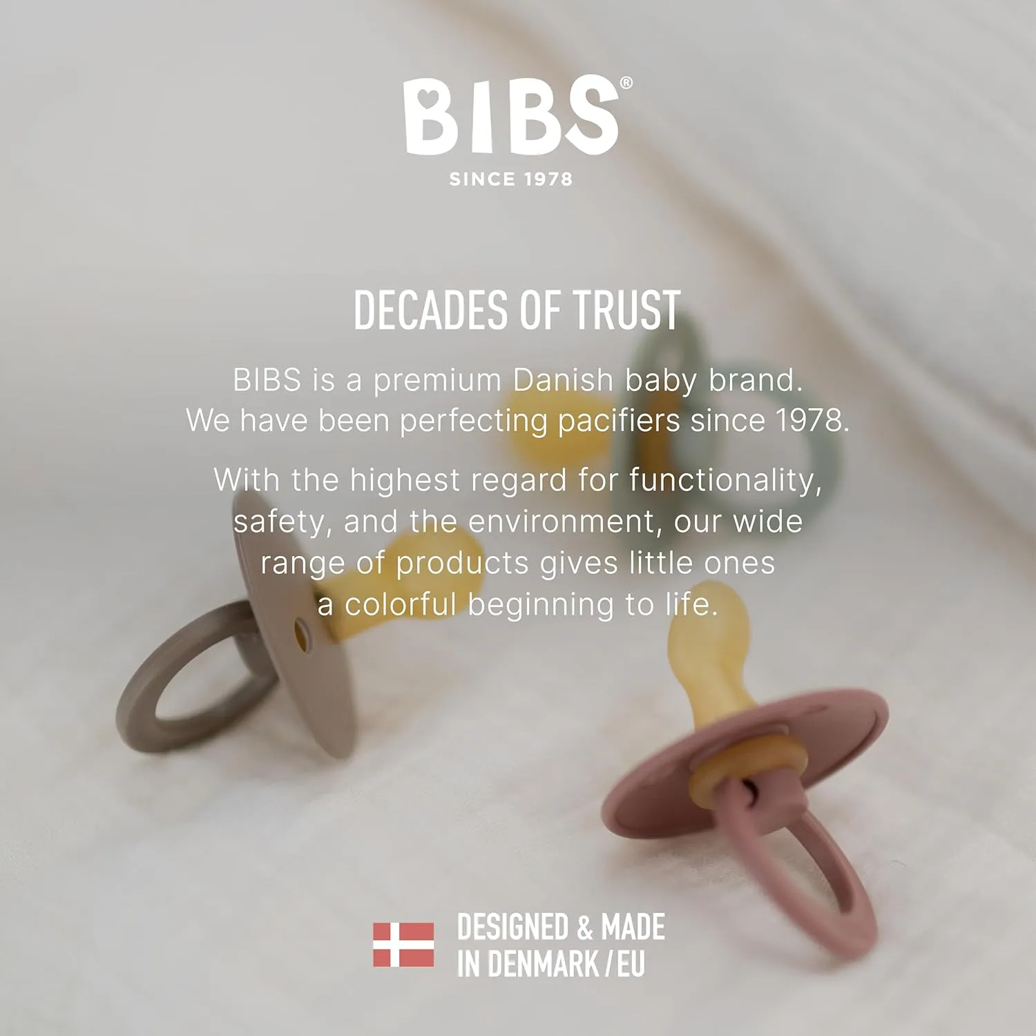 BIBS Pacifiers Colour Collection | Natural Rubber Baby Pacifier | Set of 2 BPA-Free Soothers | Made in Denmark | 0  Months (Pack of 2) | Black