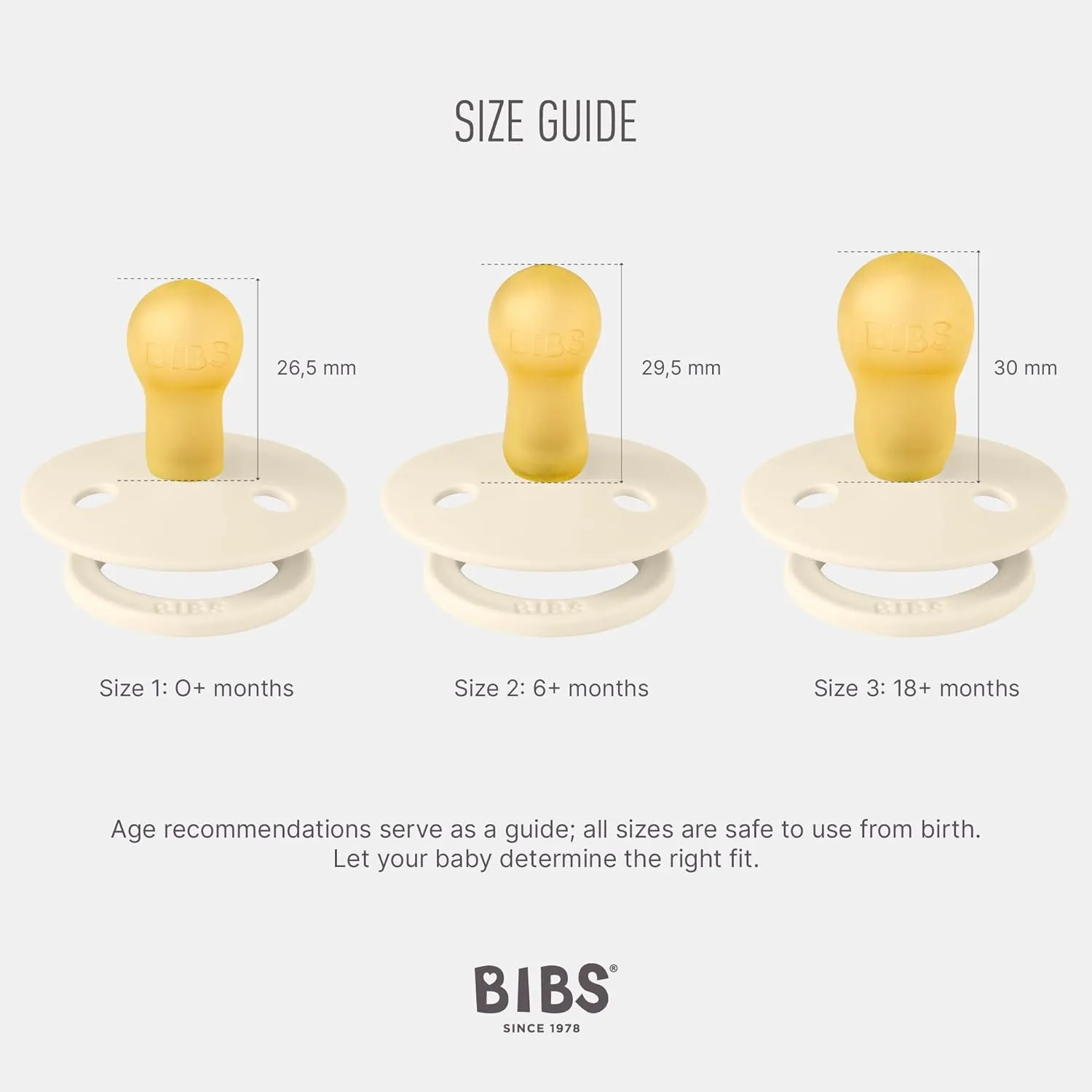 BIBS Pacifiers Colour Collection | Natural Rubber Baby Pacifier | Set of 2 BPA-Free Soothers | Made in Denmark | 0  Months (Pack of 2) | Black