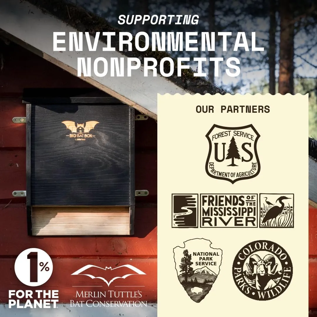BIGBATBOX - Bat House for Outdoors - Clean Your Backyard from Mosquitoes - Wooden Bat House Kit - with Our Proven Bat Box Design, You are Almost Guaranteed to Attract Bats! WildYard