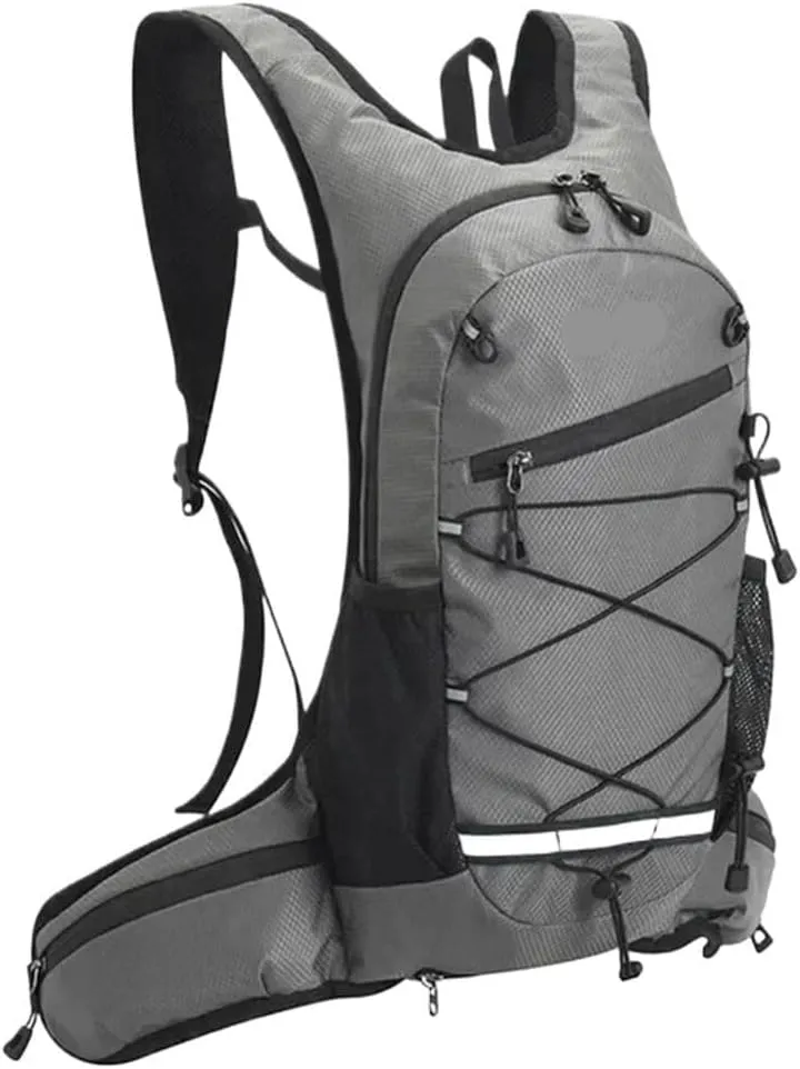Bike Backpack for Cycling, Lightweight Hydration Running, Biking, Climbing, with Water Bladder, Bicycle Rucksack (Grey)