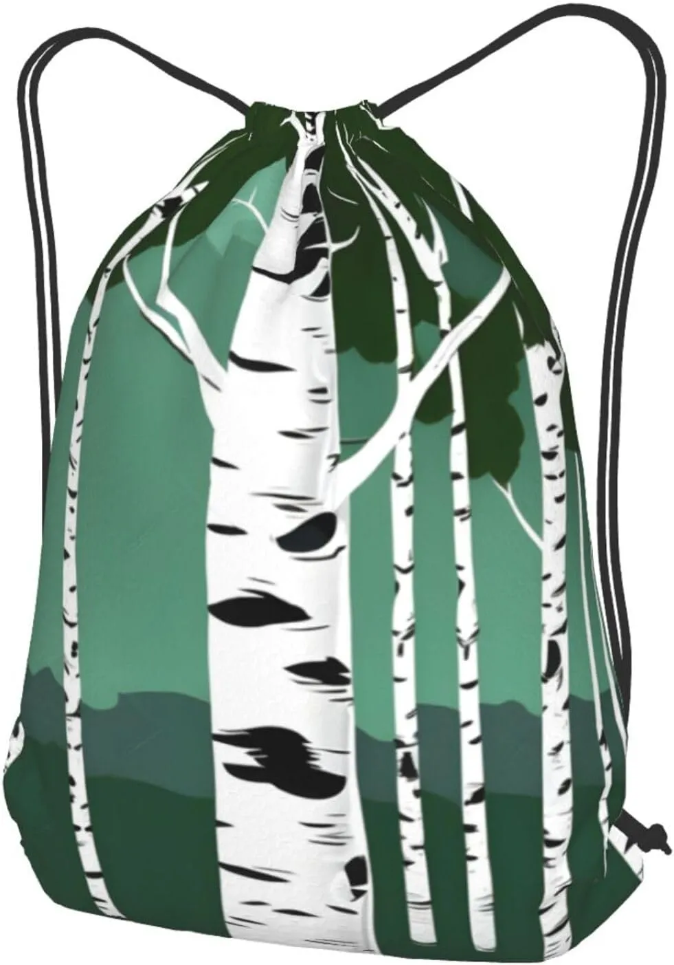 Birch Trees Drawstring Backpack String Cinch Bag Polyester Sackpack For Fitness Training Workout