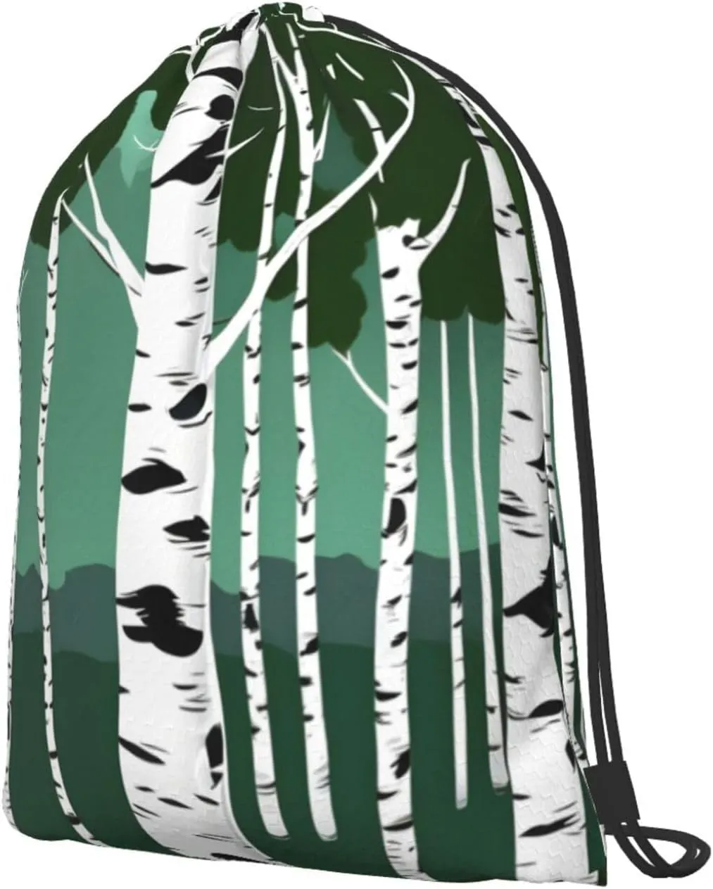 Birch Trees Drawstring Backpack String Cinch Bag Polyester Sackpack For Fitness Training Workout